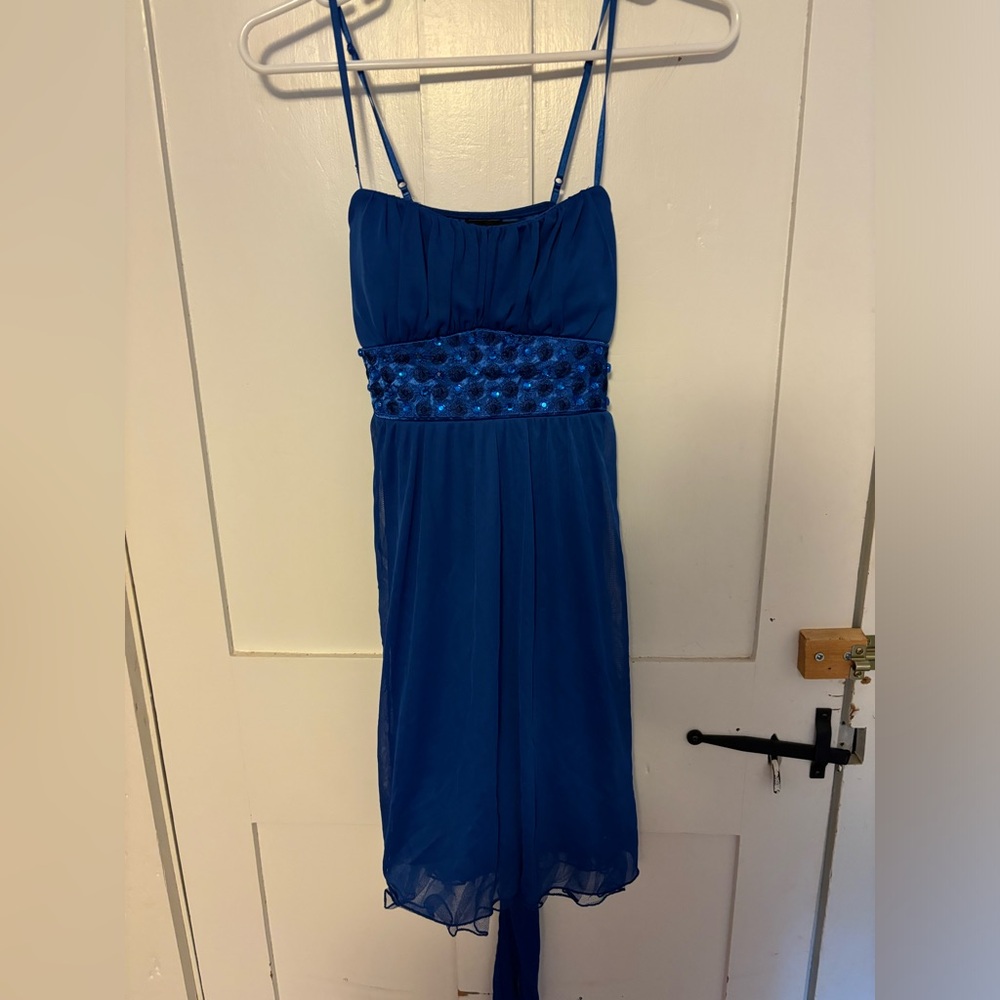 Home coming dress (Ruby Rox, chiffon, sequin, royal blue, good, size small)